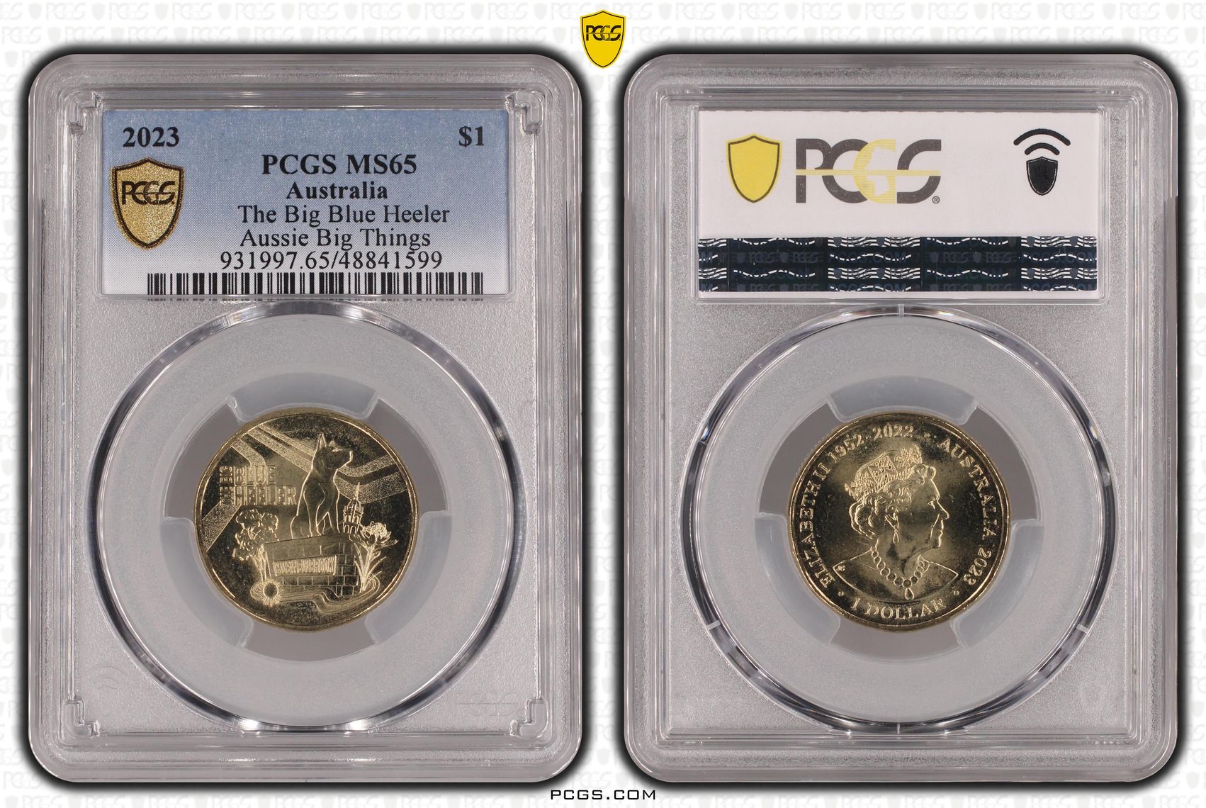 The Big Blue Heeler Aussie Big Things, One Dollar, 2023, PCGS MS65