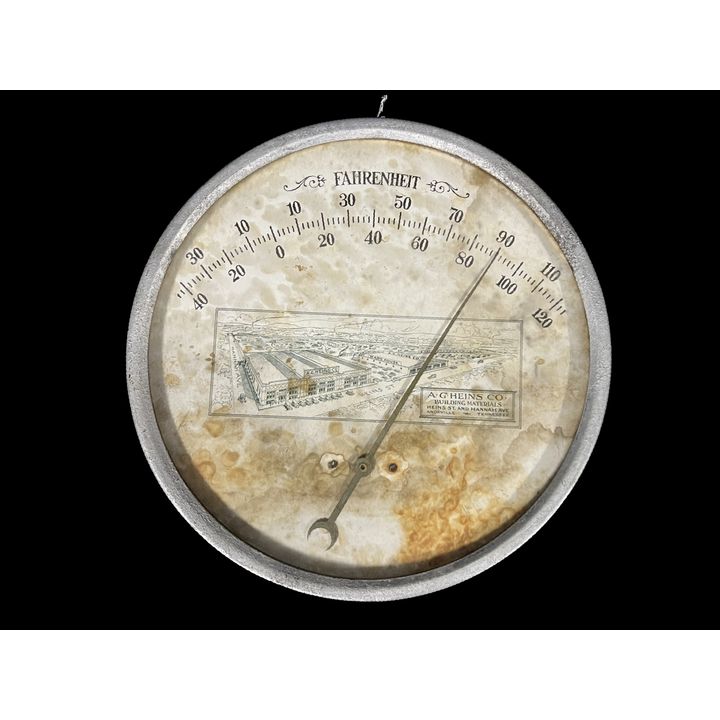 9" Ag Heins Co Knoxville, Tn Metal Thermometer