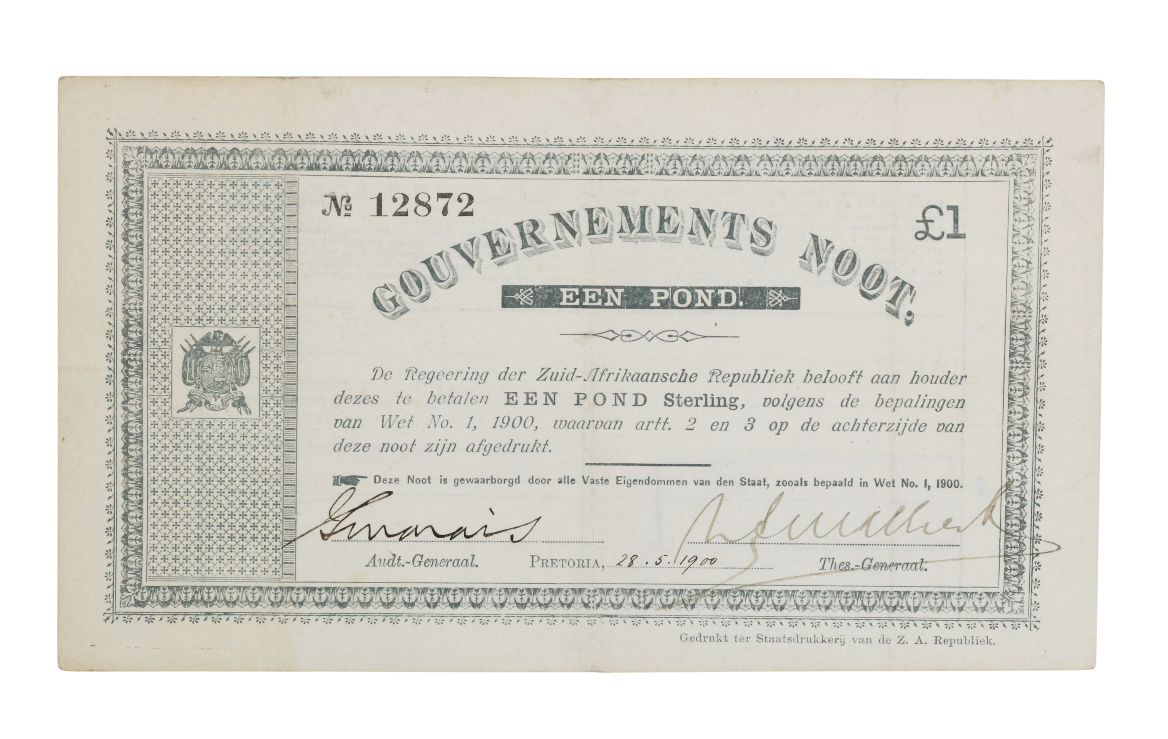 92. · Government Note, One Pound, EF
