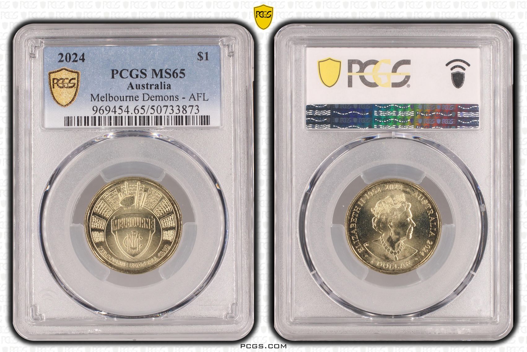 Melbourne Demons - AFL POP 2/0, One Dollar, 2024, PCGS MS65