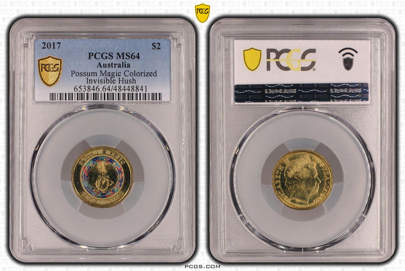 Elizabeth II, Possum Magic - Invisible Hush, Two Dollar, 2017, PCGS MS64