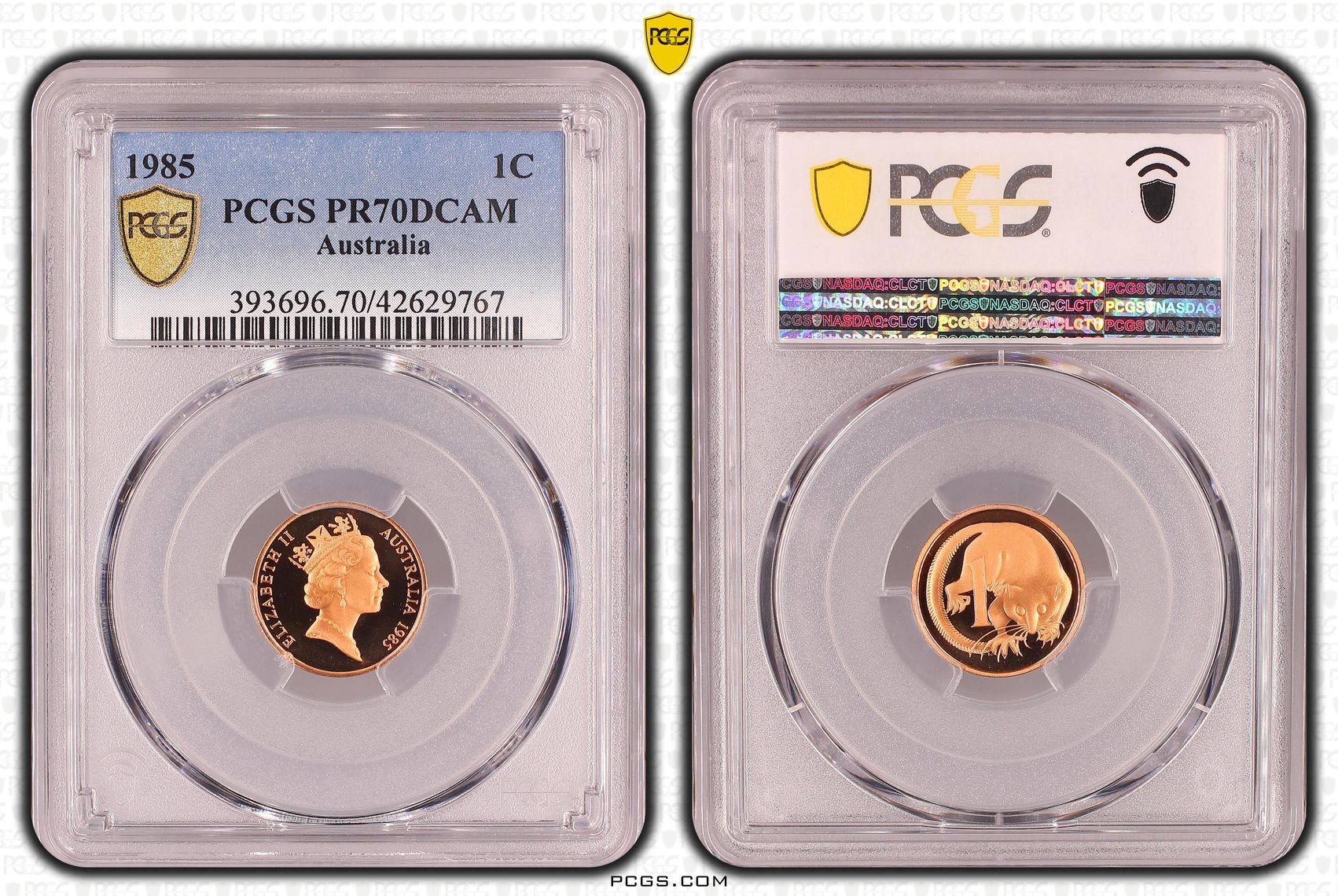 One Cent, 1985, Pcgs Pr70dcam