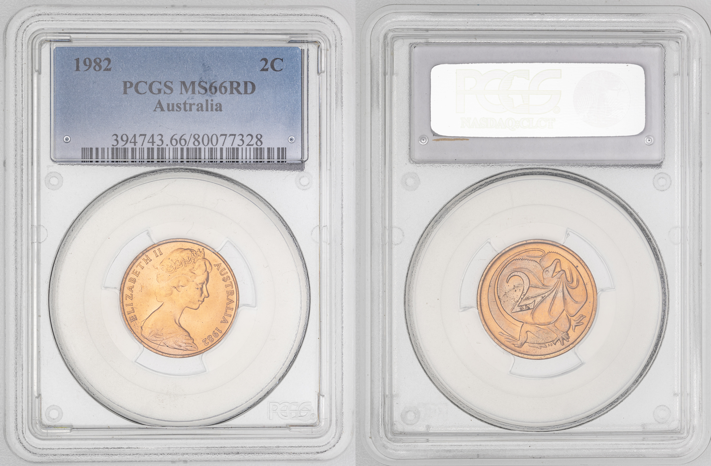 130 · Elizabeth II,  , Two Cent, 1982, PCGS MS66RD