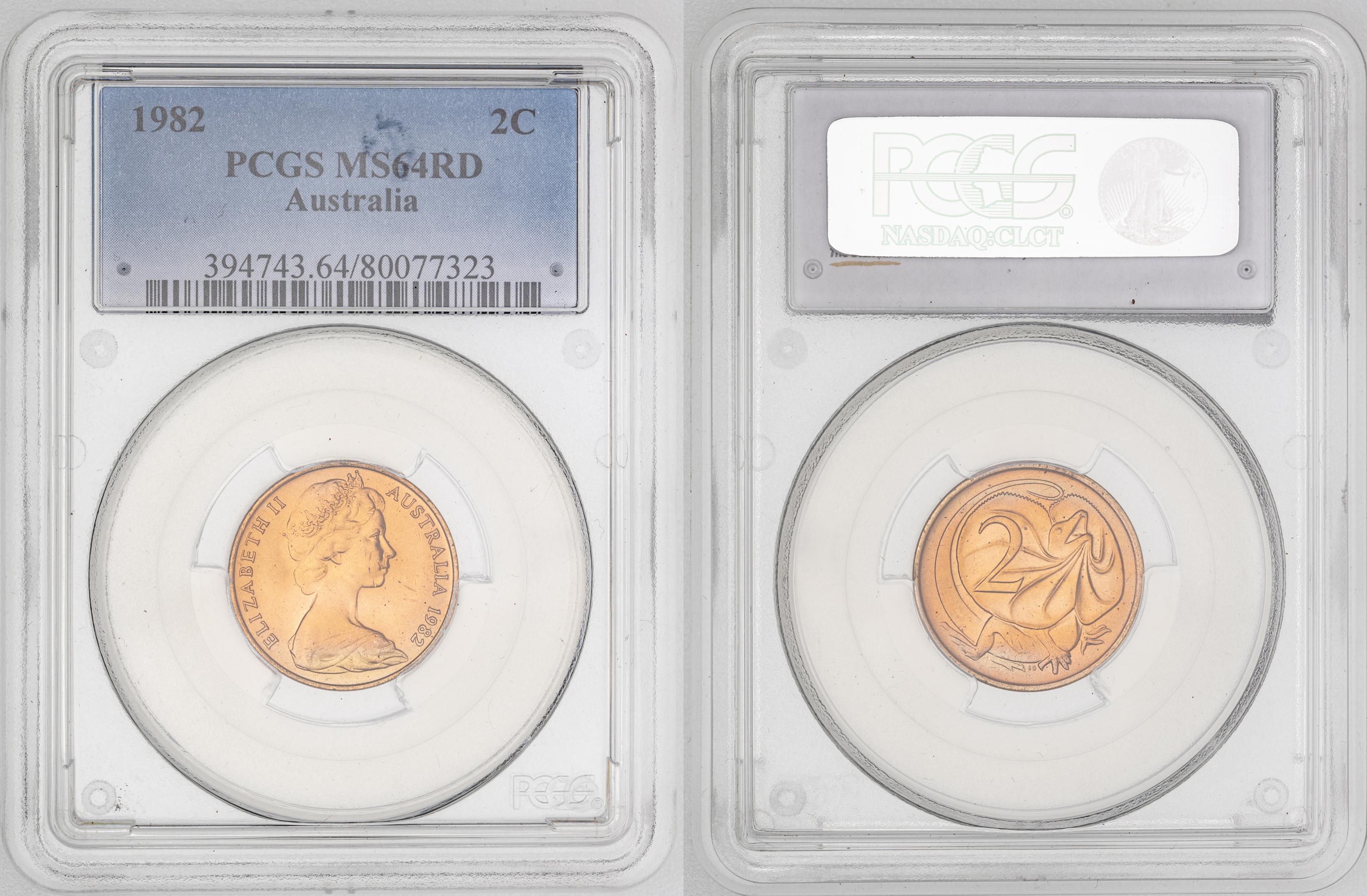129 · Elizabeth II,  , Two Cent, 1982, PCGS MS64RD