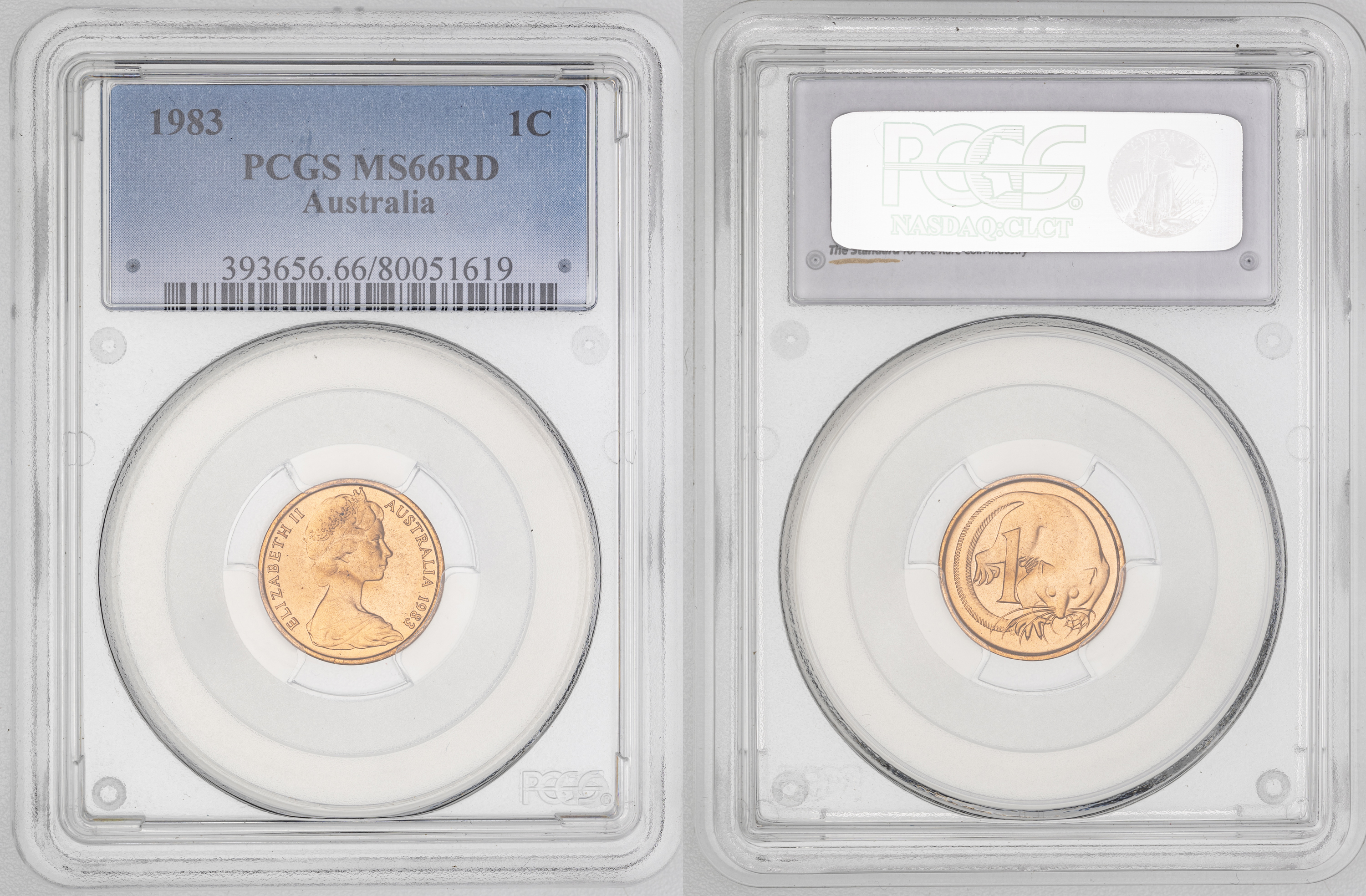 Elizabeth II, One Cent, 1983, PCGS MS66RD