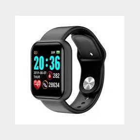 D20 Smart Watch With Heart Rate Monitor - Black -Bar 9902174824851- 51745/21834