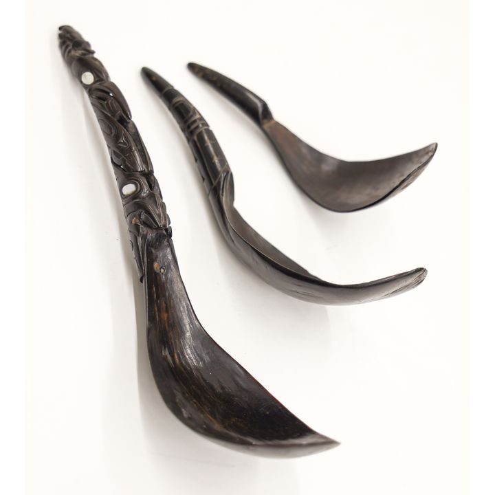 3pc Antique Tlingit Mt. Goat Horn Spoons