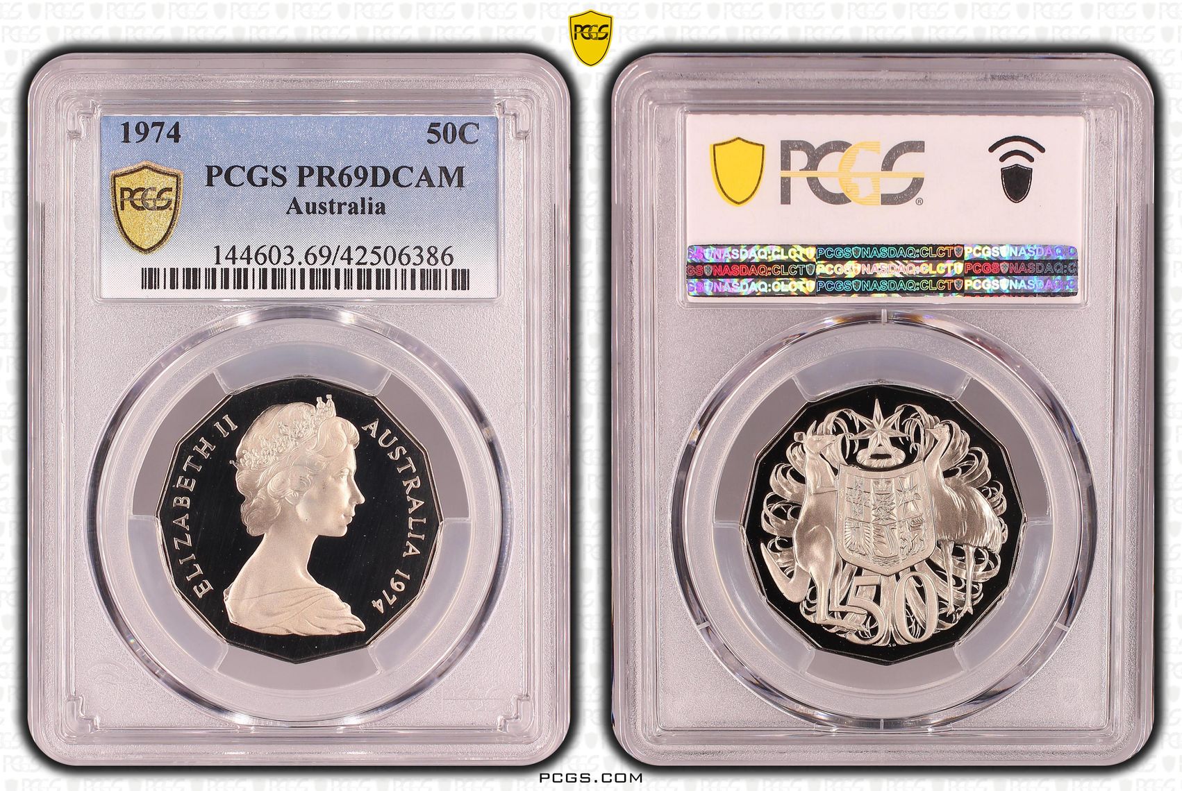 Elizabeth II, Fifty Cent, PR69DCAM , 1974