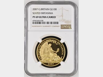 2007 ELIZABETH II BRITANNIA GOLD 1oz PROOF 100 POUND COIN PF69 UCAM