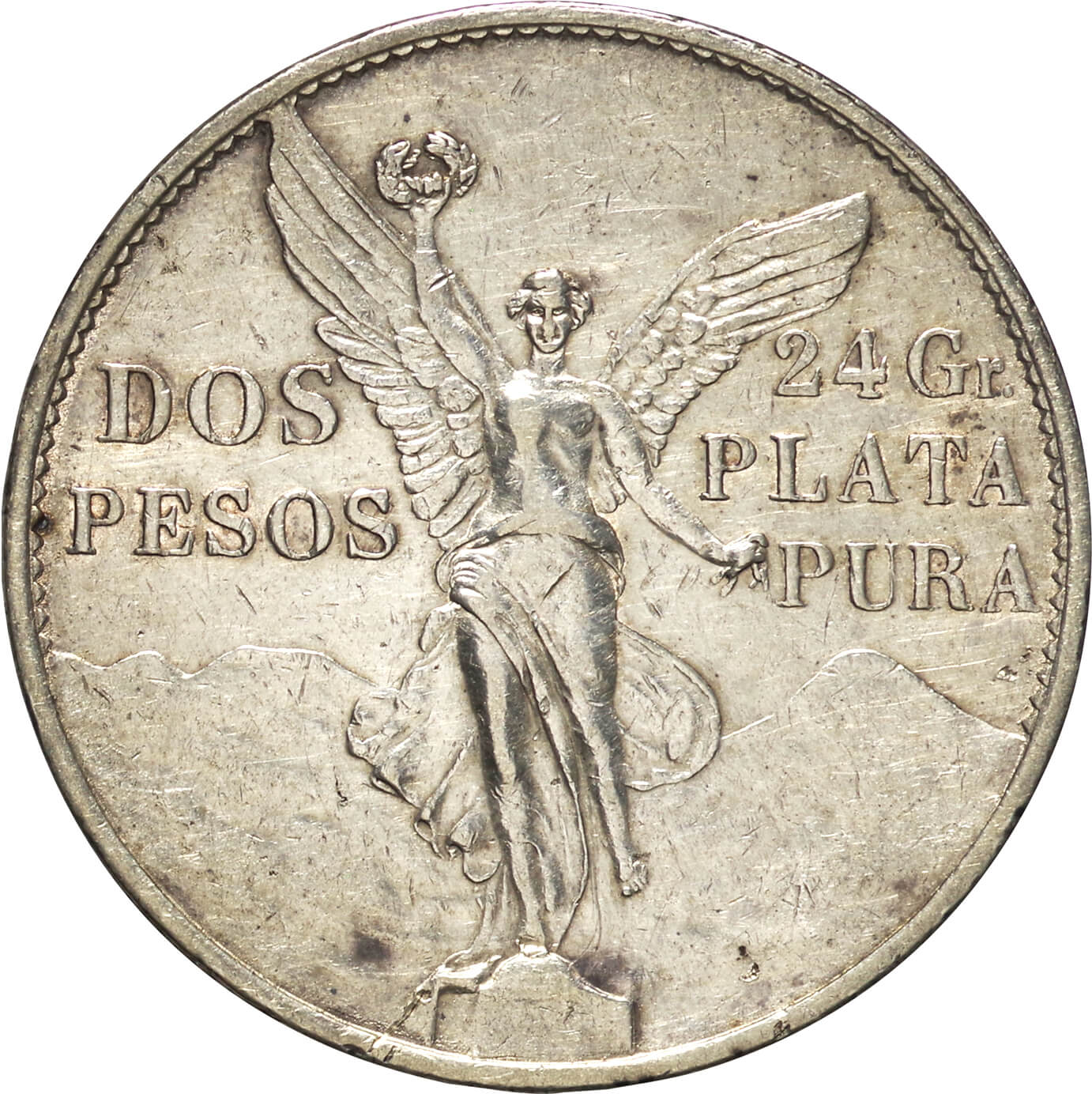 メキシコ-Mexico. 美. VF. Silver. 2ペソ(Peso). メキシコ独立100周年記念 2ペソ銀貨 年号なし(1921年 Mo)  KM462. 26.67g. Centenni... | Taisei Auction