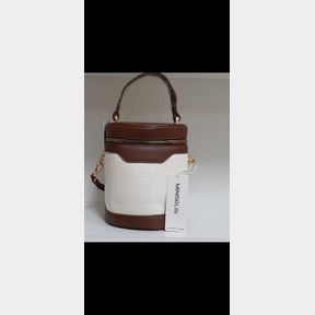 MINISO-LIFE EXCLUSIVE BROWN-CREAM 2TONE BAG - 51626/4773
