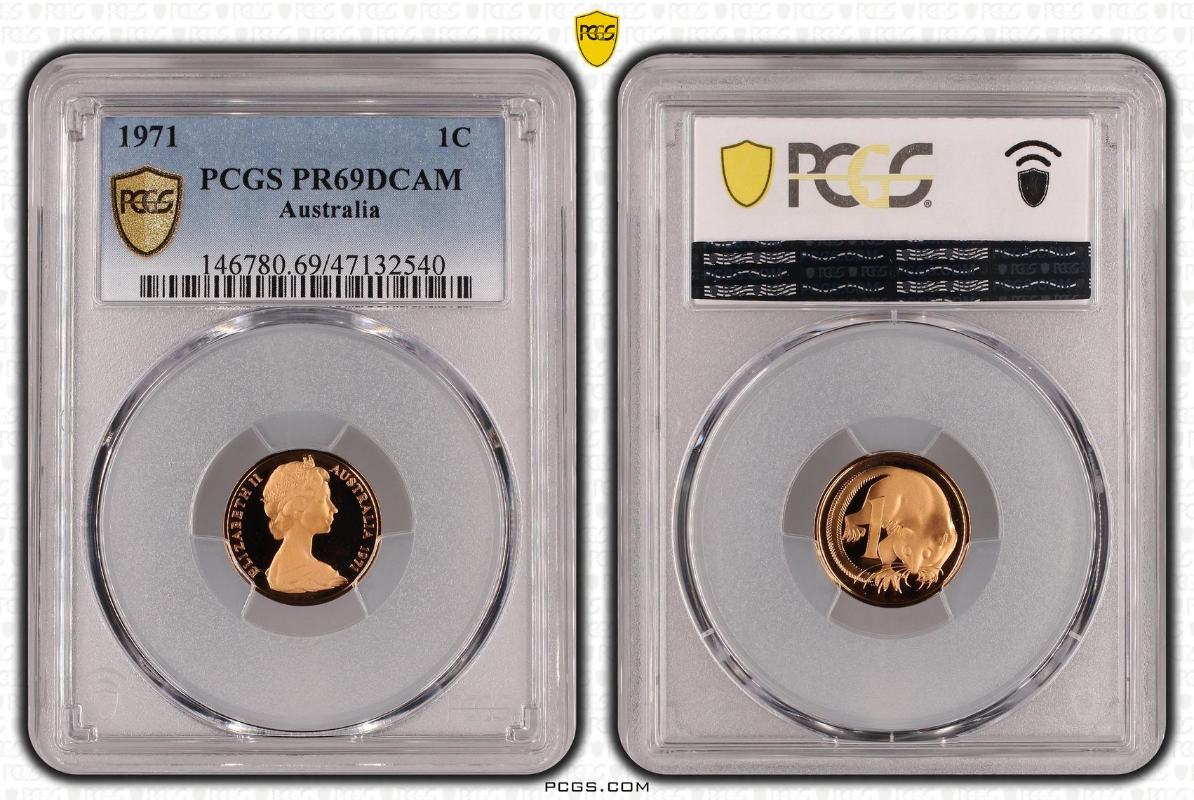 Elizabeth II, One Cent, 1971, PCGS PR69DCAM