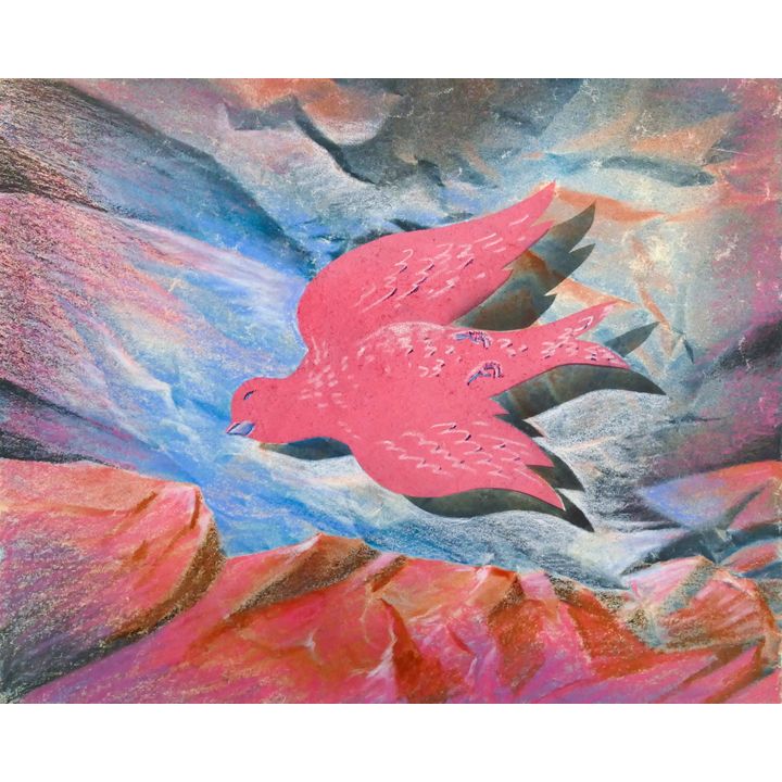 Neil Meitzler ''Pink Dove'' Pastel on Board 9''x11.5''