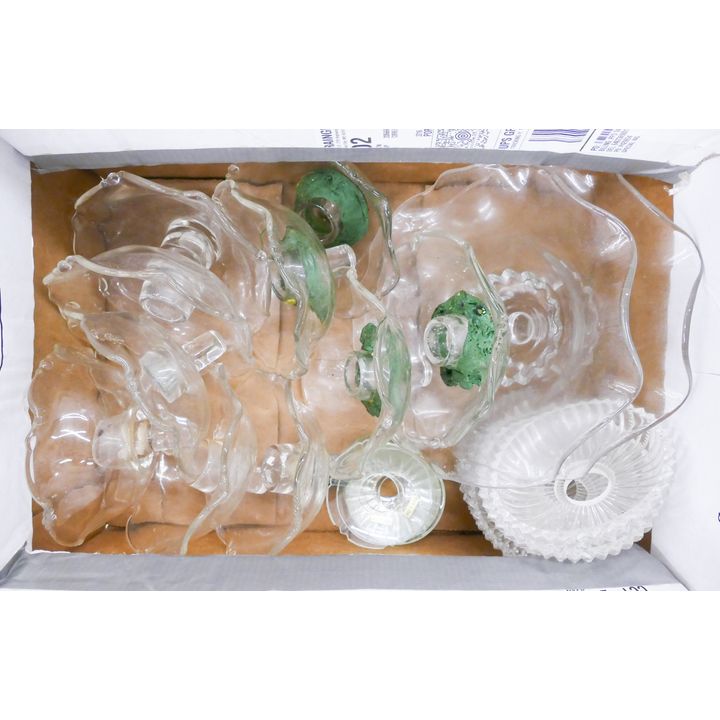 3 Boxes Vintage Dishes & Candle Fittings Etc