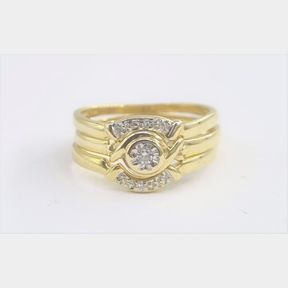 0.05CTS OF ROUND CUT DIAMONDS COLOUR I/J CLARITY VS/SI SET IN A TRIP SET RING