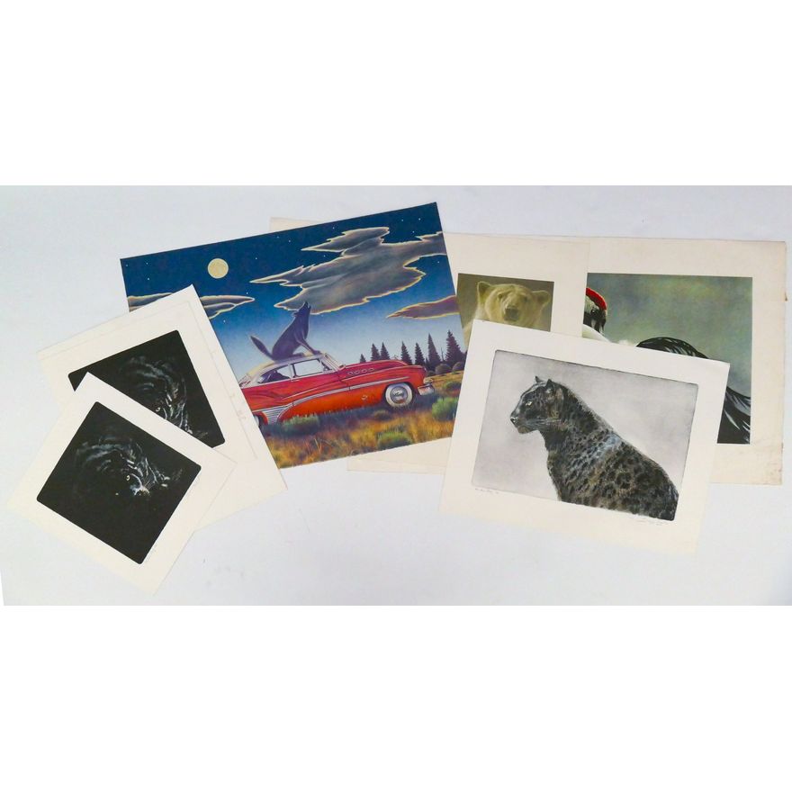 7pc Assorted Animal Lithopgraphs. Loose, unframed.