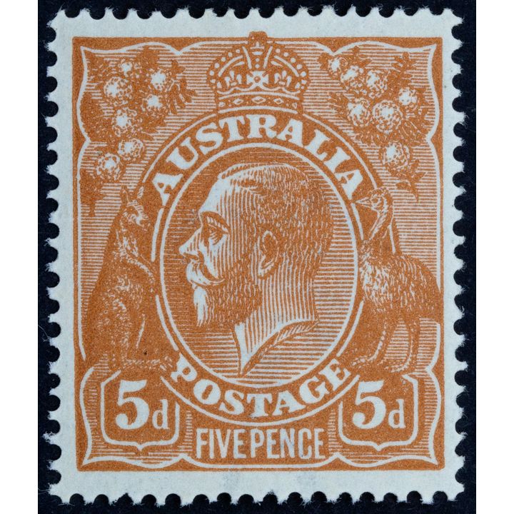 Single Watermark, Fivepence, 1918, Fine