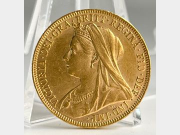 1895 VICTORIA OLD HEAD LONDON MINT GOLD SOVEREIGN