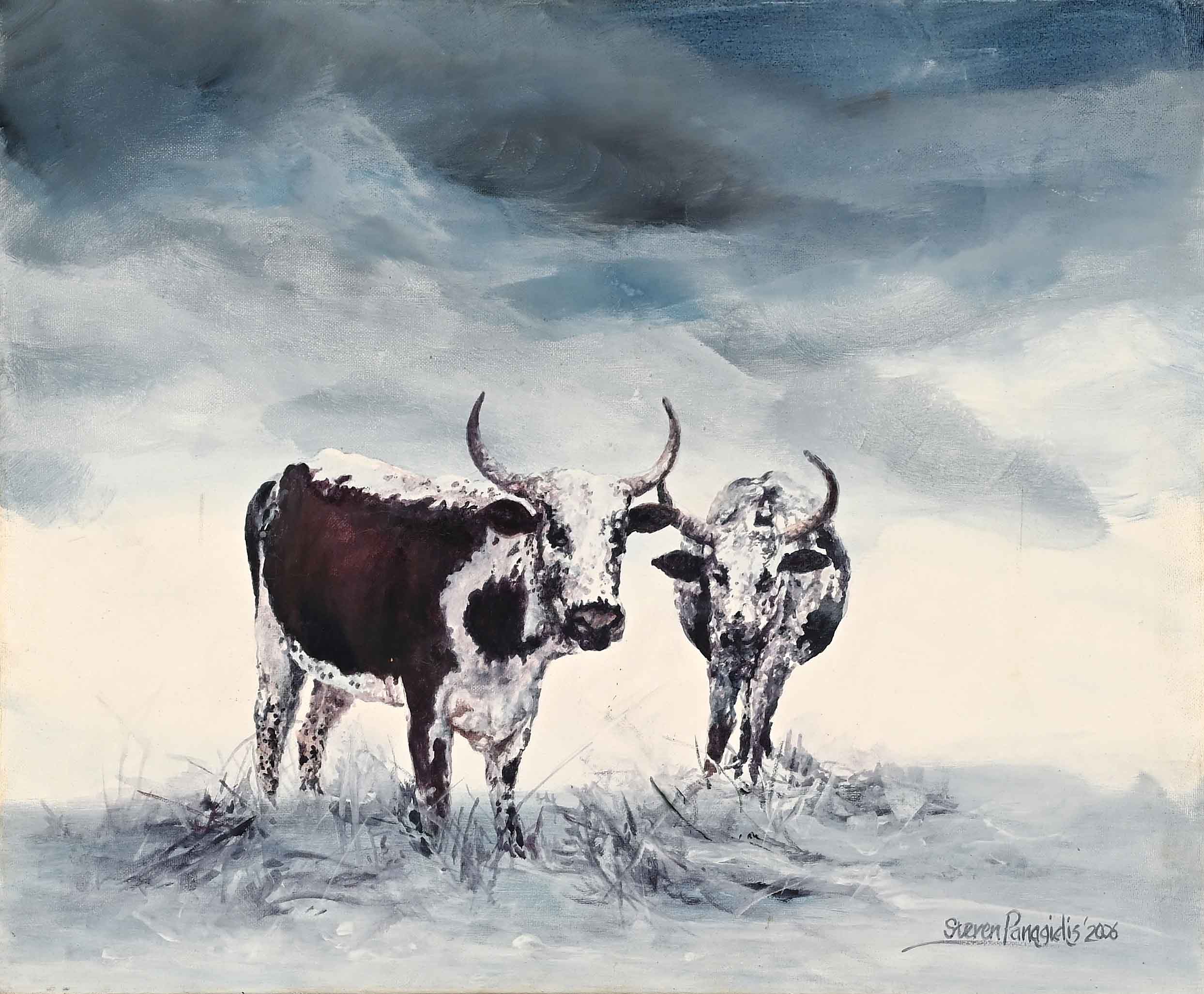 Steven Panagidis (South Africa, 20th C.), Nguni Cattle Russell Kaplan