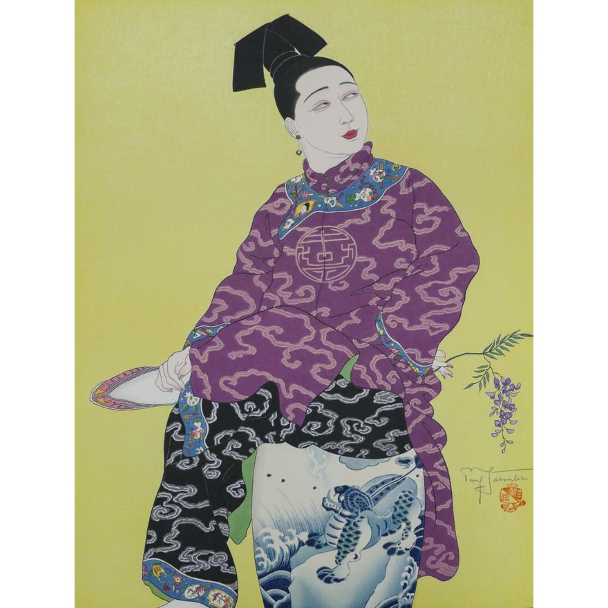 Paul Jacoulet ''Le Tabouret de Porcelaine'' 1936 Woodblock
