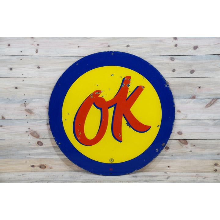 36" Chevrolet OK Single Sided Porcelain Sign TAC 7