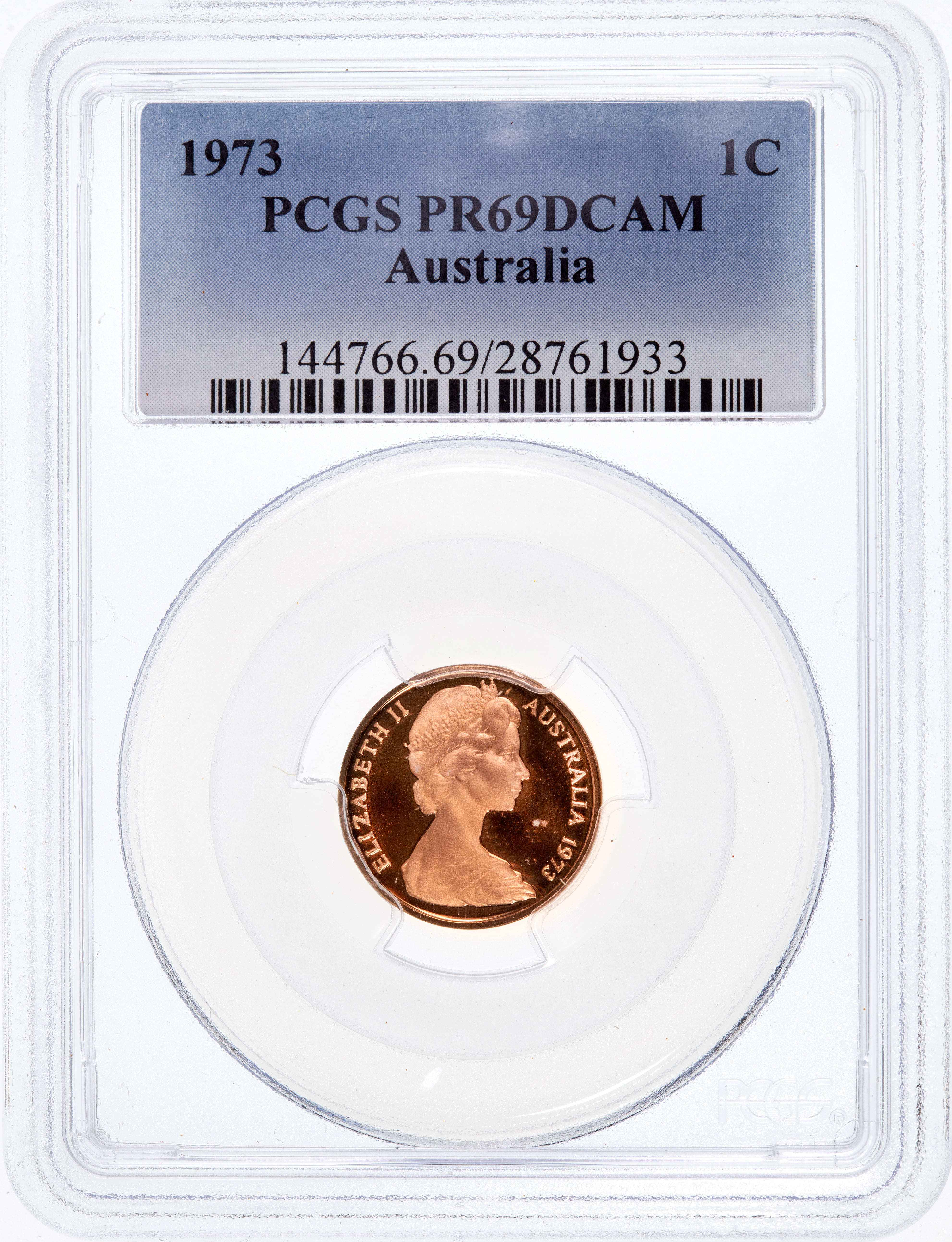 One Cent, 1973, Pcgs Pr69dcam