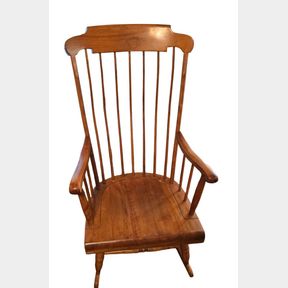 1970’S VINTAGE NICHOLS AND STONE CO WOODEN ROCKING CHAIR