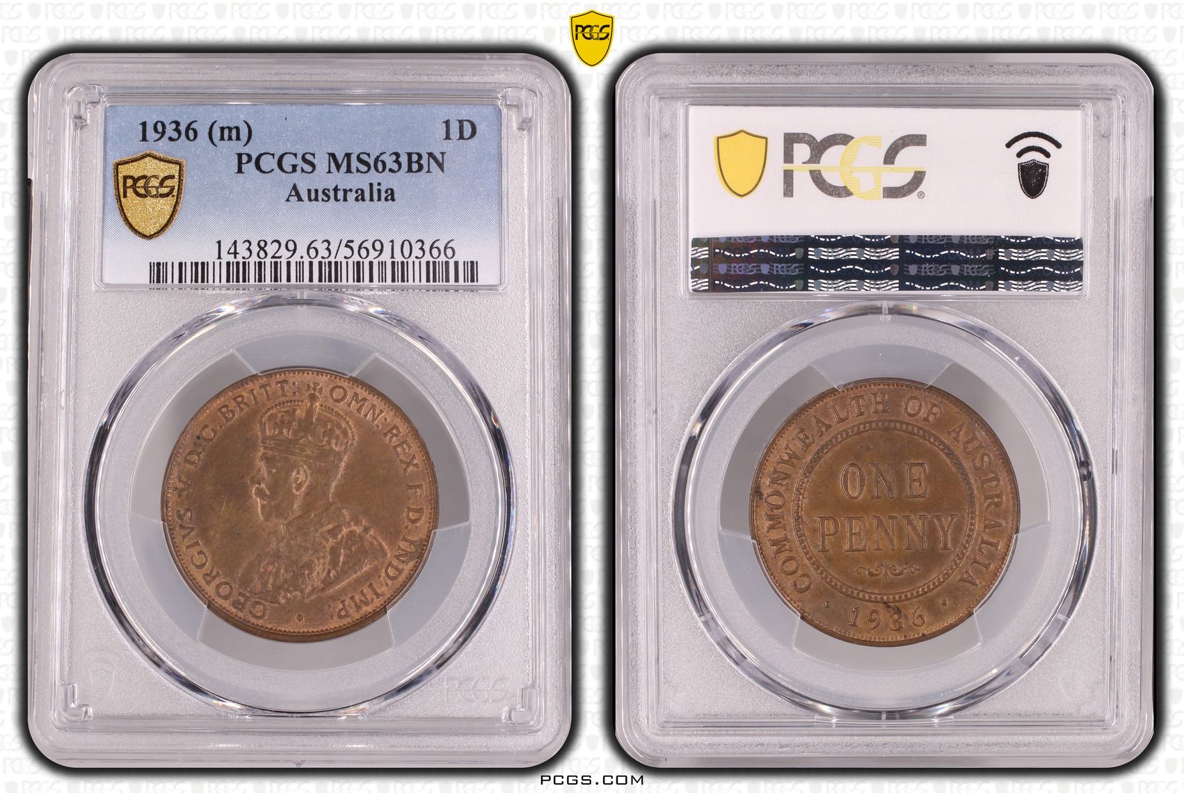 Penny, 1936, PCGS MS63BN
