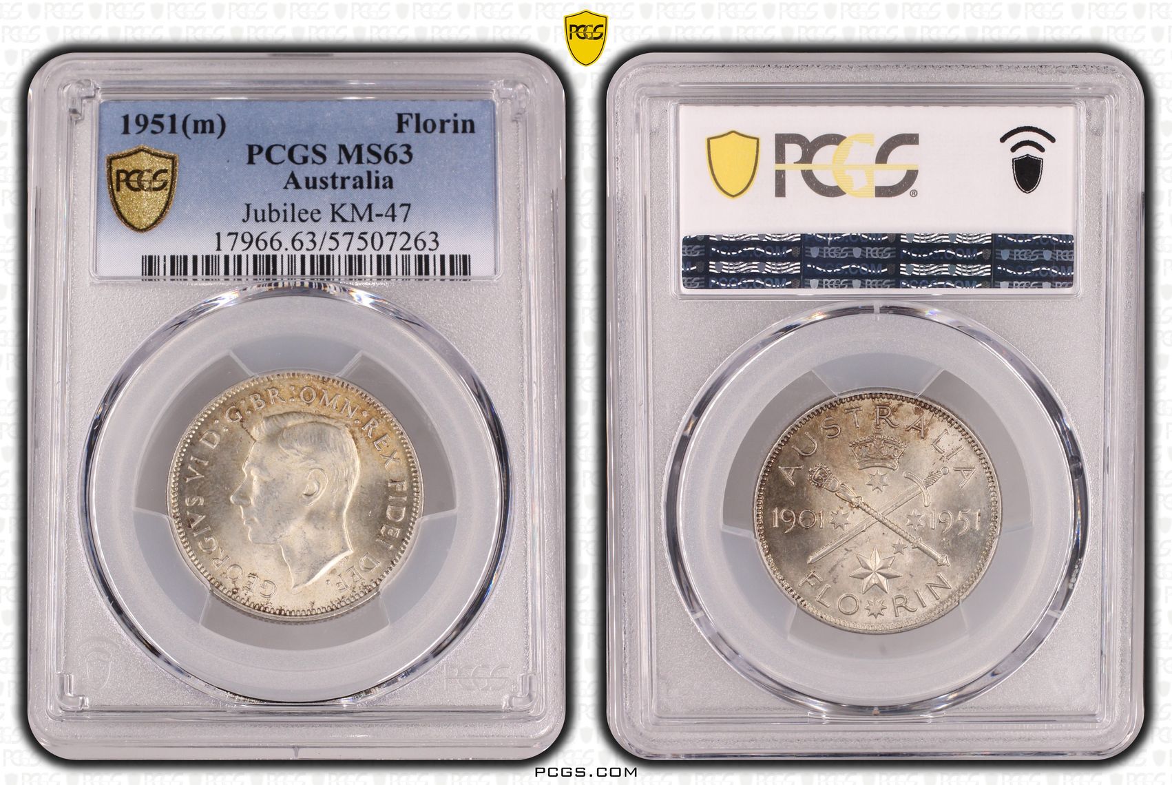 Jubilee, Florin, 1951(m), PCGS MS63