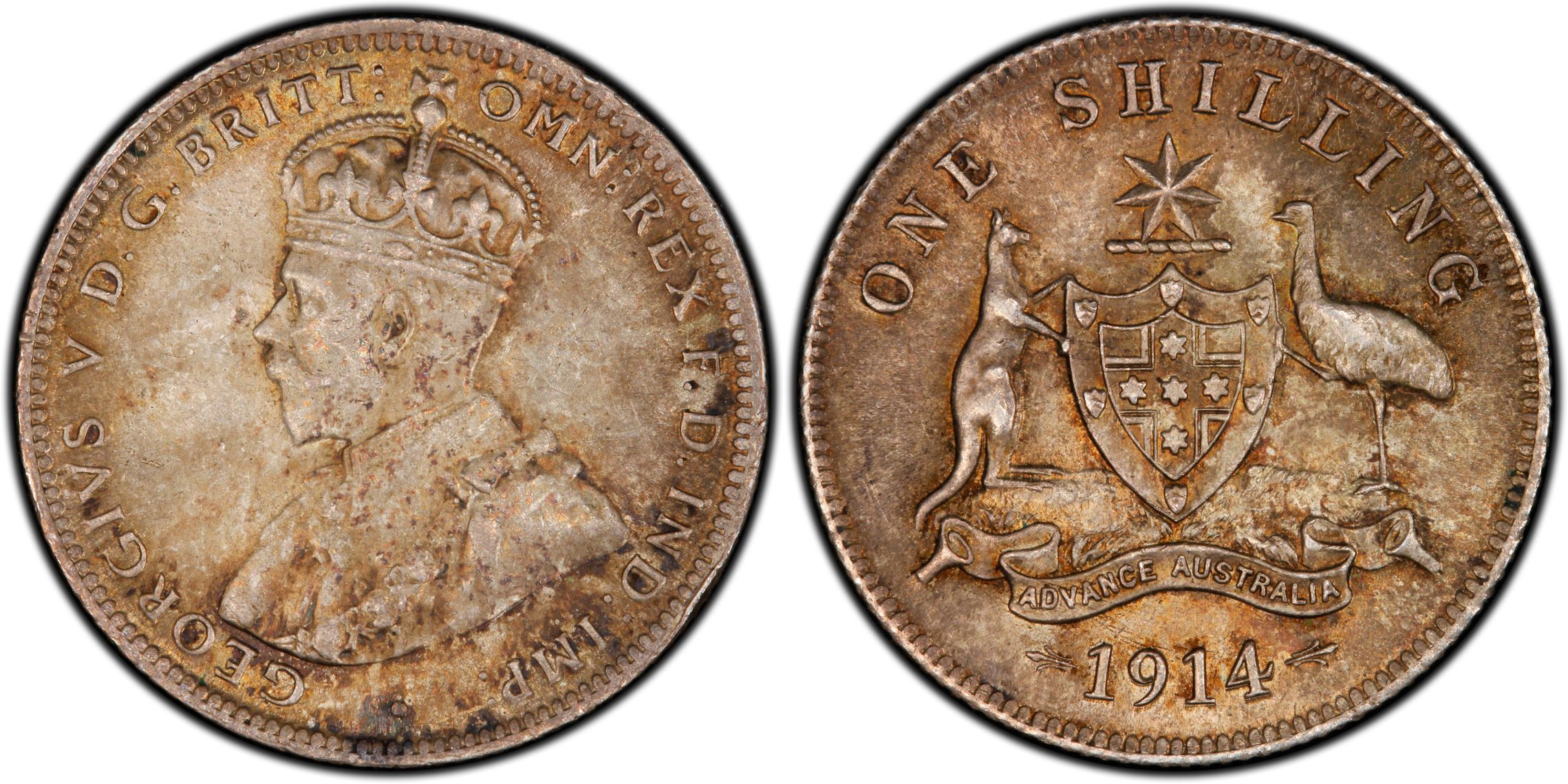 George V, Shilling, 1914, PCGS MS63