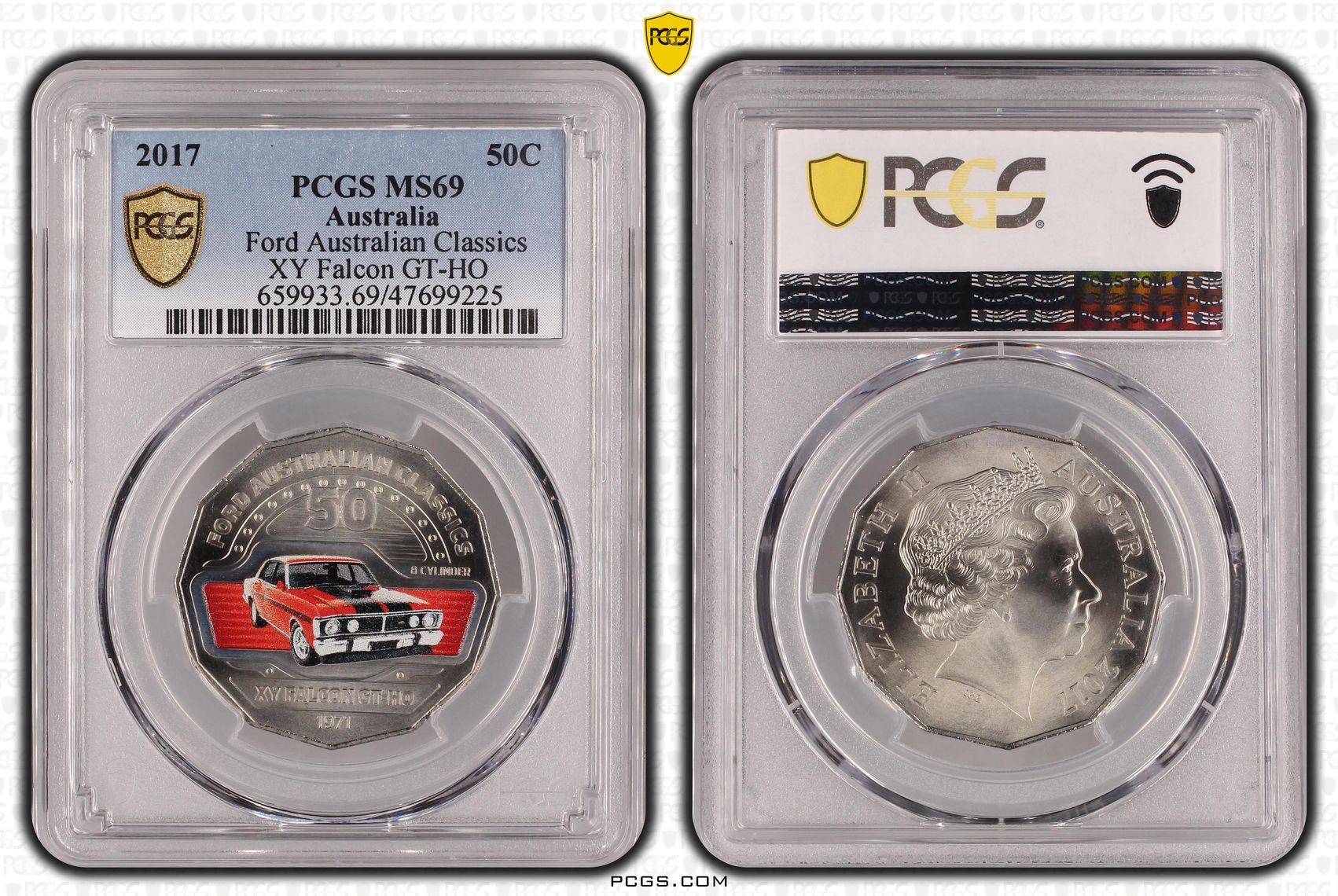 Ford Australian Classics - XY Falcon GT-HO, Fifty Cent, 2017, PCGS MS 69