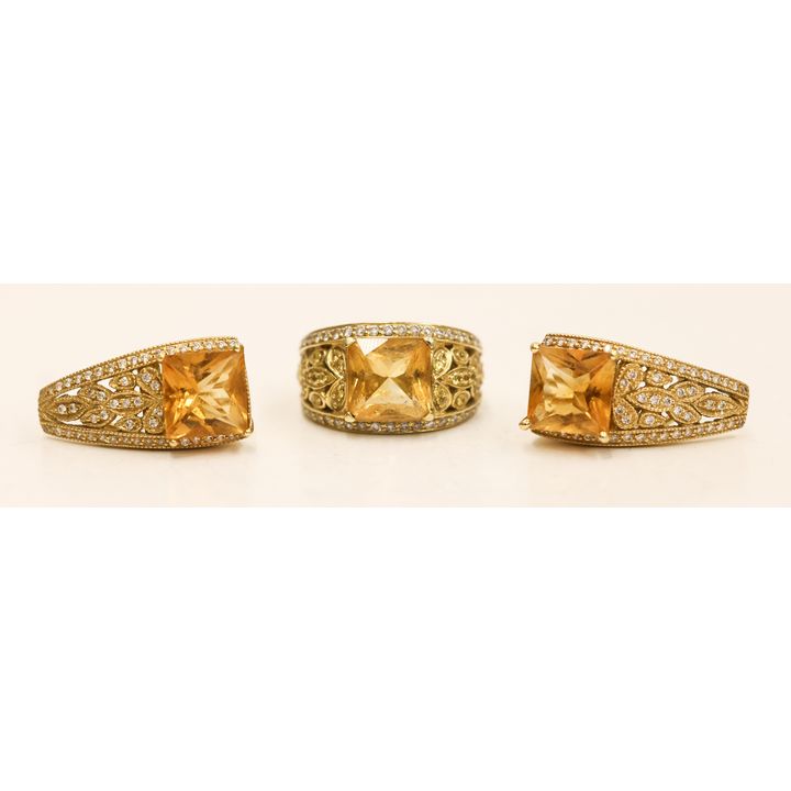 Studio 19 18k Citrine and Diamond Ring & Earring Set