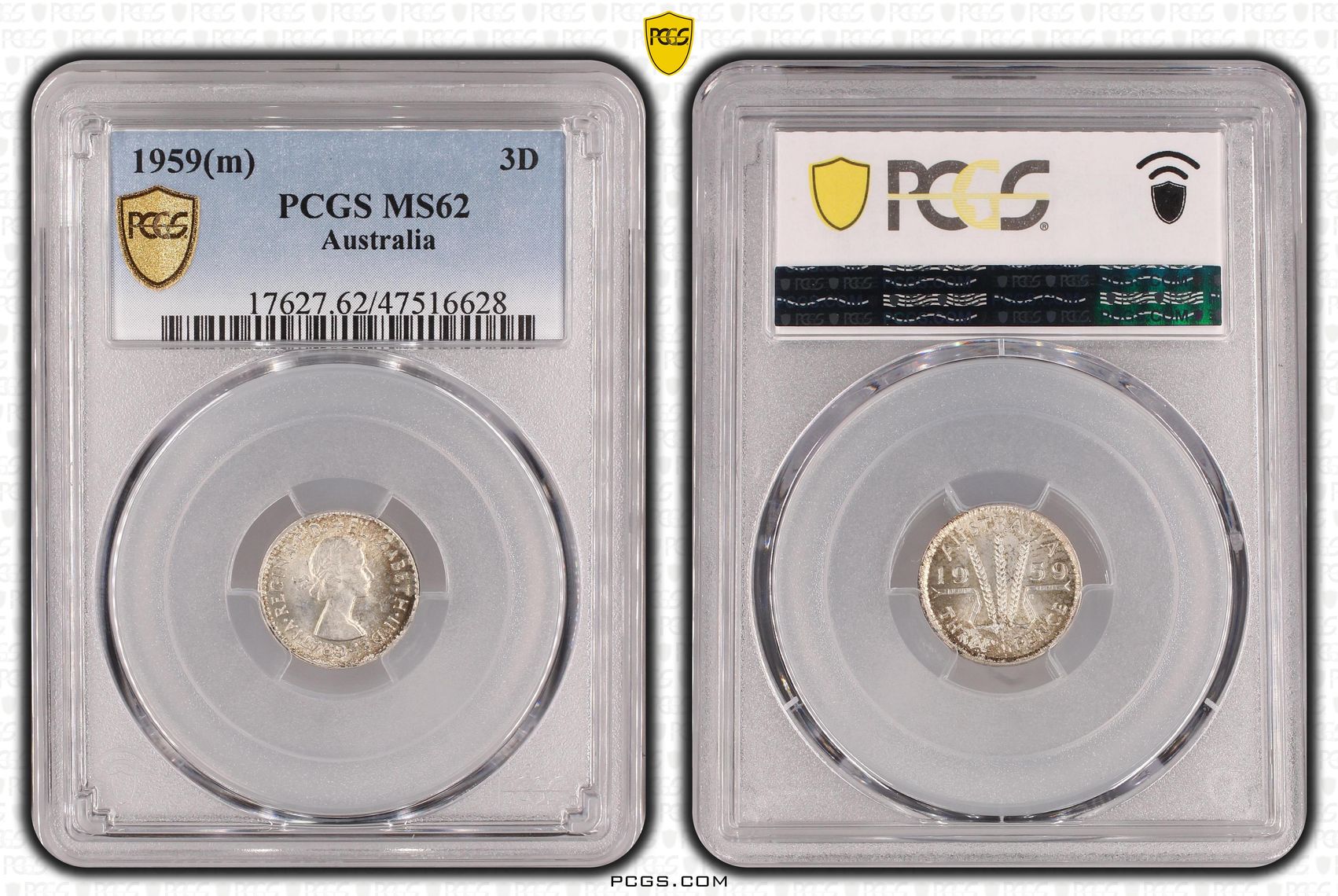 Threepence, 1959(m), PCGS MS 62