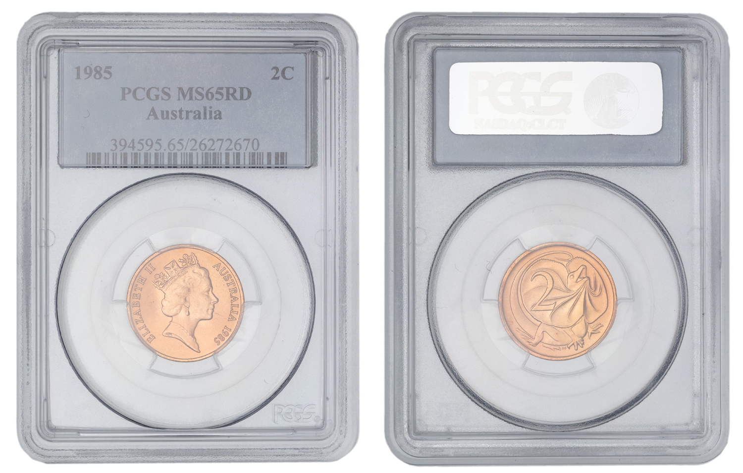 Elizabeth II, Two Cent, 1985, PCGS MS65RD