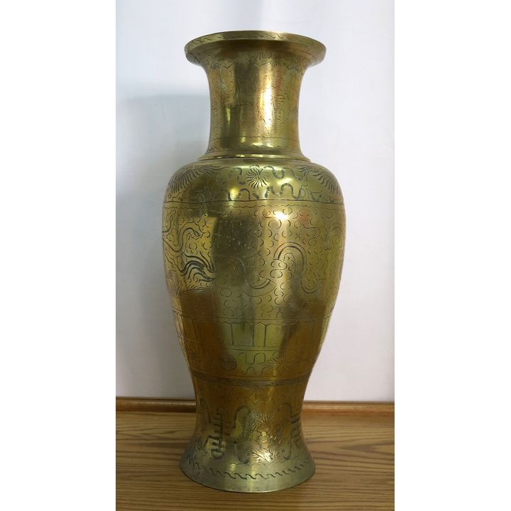 LARGE ORIENTAL BRASS VASE