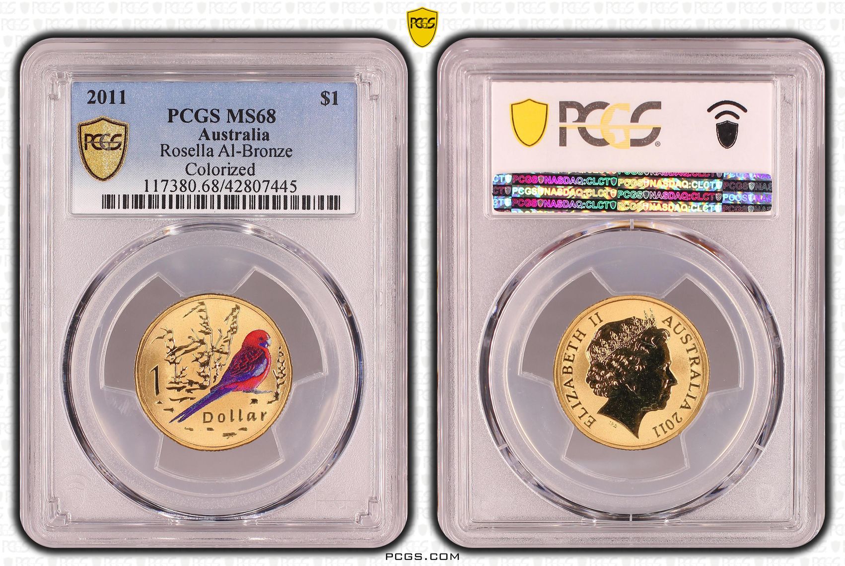 Elizabeth II, Rosella, Al-Bronze, One Dollar, MS68 , 2011