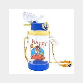 Chenshia 700ml Kids Water Bottle with Silicone Straw Animated Drink Bottle - Blue -Bar 9902038563421- 51745/18594