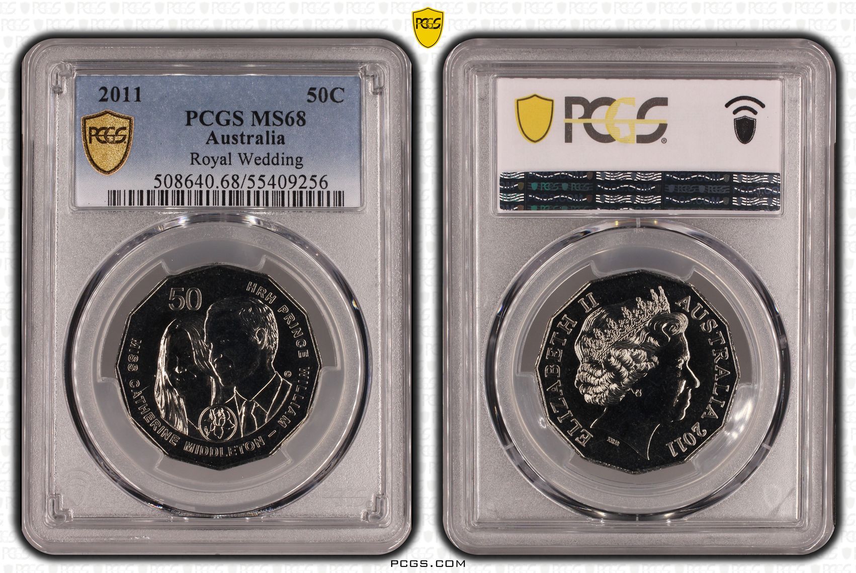 Royal Wedding, Fifty Cent, 2011, PCGS MS68