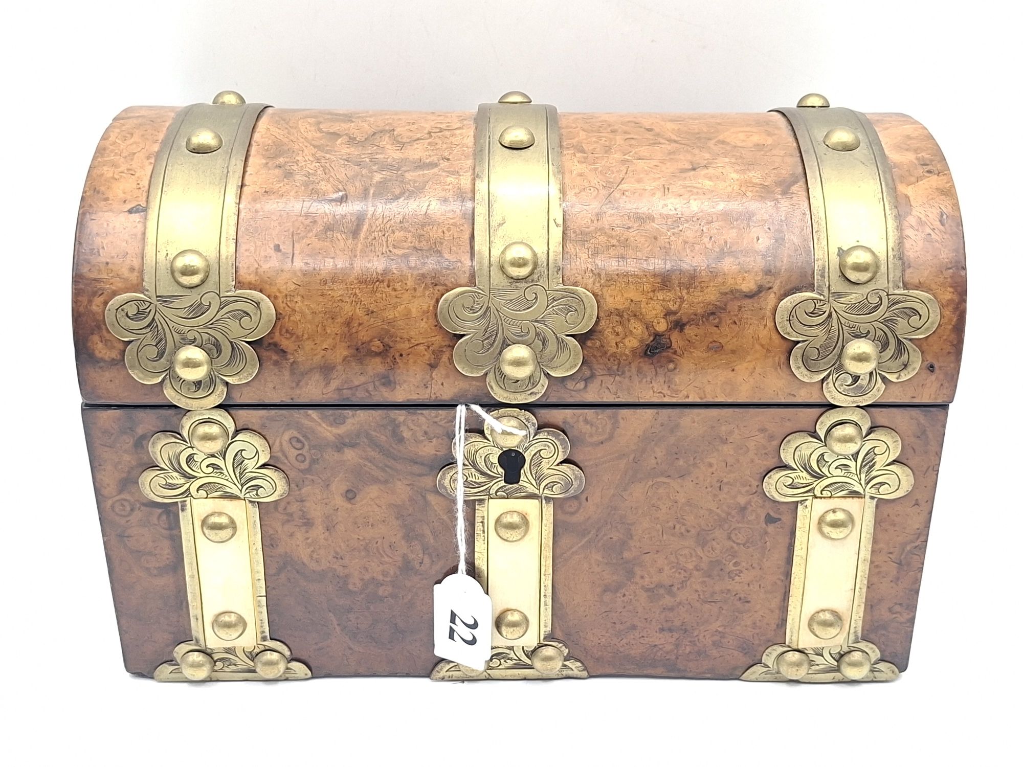 19th Century Walnut And Brass Bound Chest
