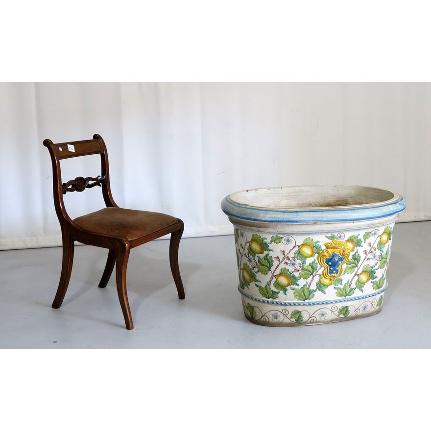 MASSIVE ITALIAN GLAZED TERRACOTTA PLANTER