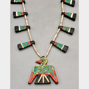 Depression Era Thunderbird Tab Necklace
