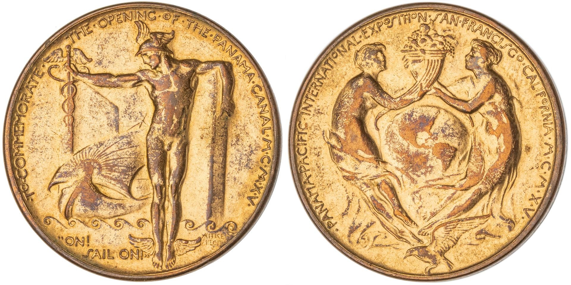 257 · United States, Panama-Pacific Exposition, Gilt Bronze Medal, 1915, gVF