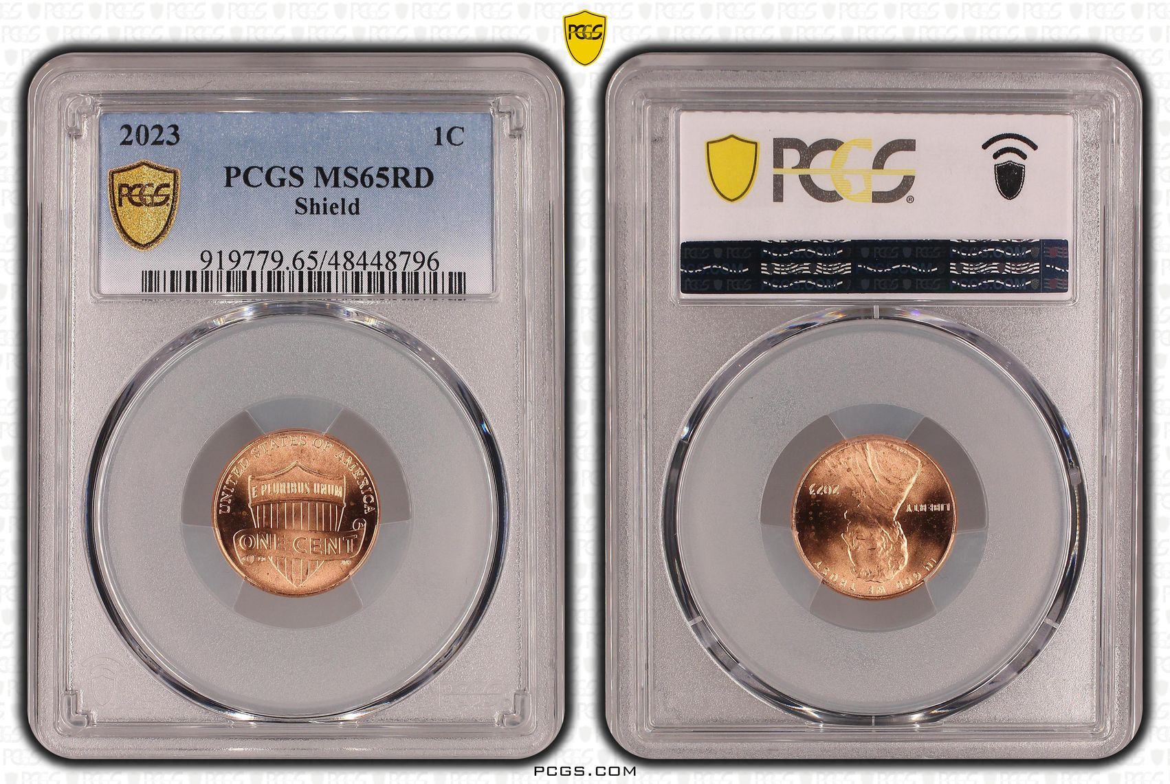 The United States of America, Shield, One Cent, 2023, PCGS MS65RD