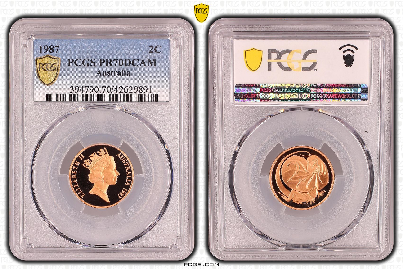 Two Cent, 1987, Pcgs Pr70dcam