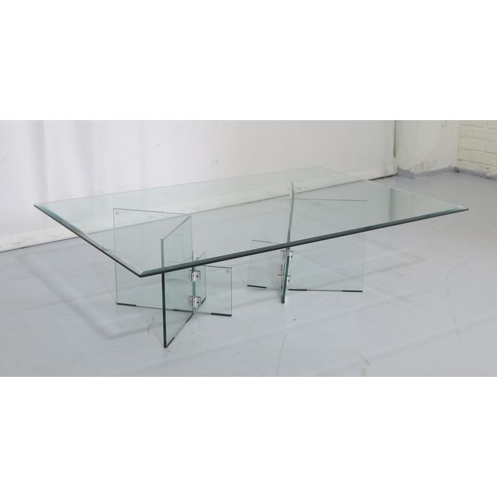 GLASS-TOP COFFEE TABLE