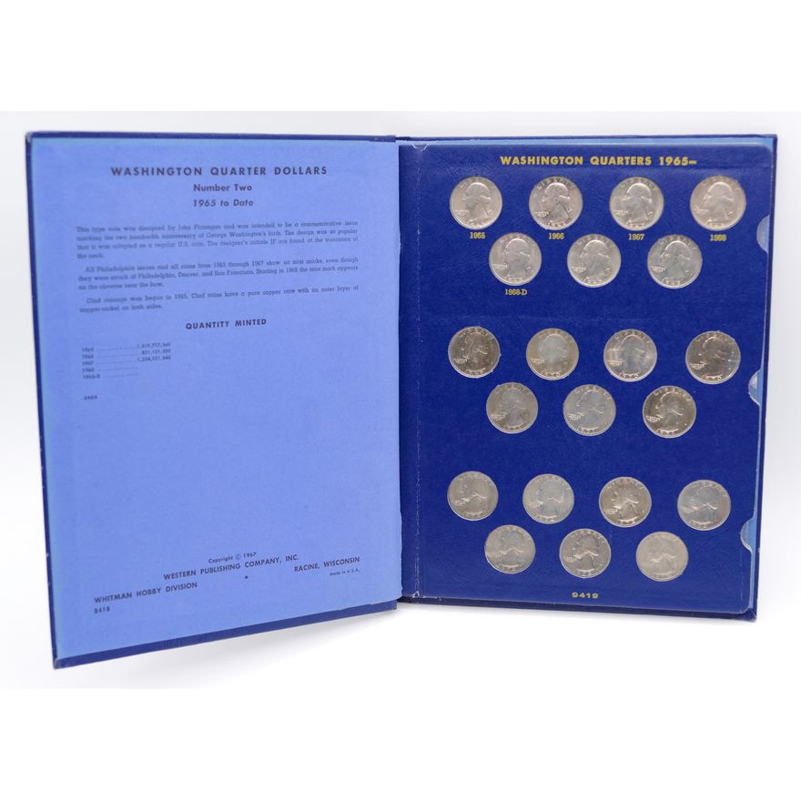 Whitman US Washinton Quarter Book 1965- 40pc Some Proofs
