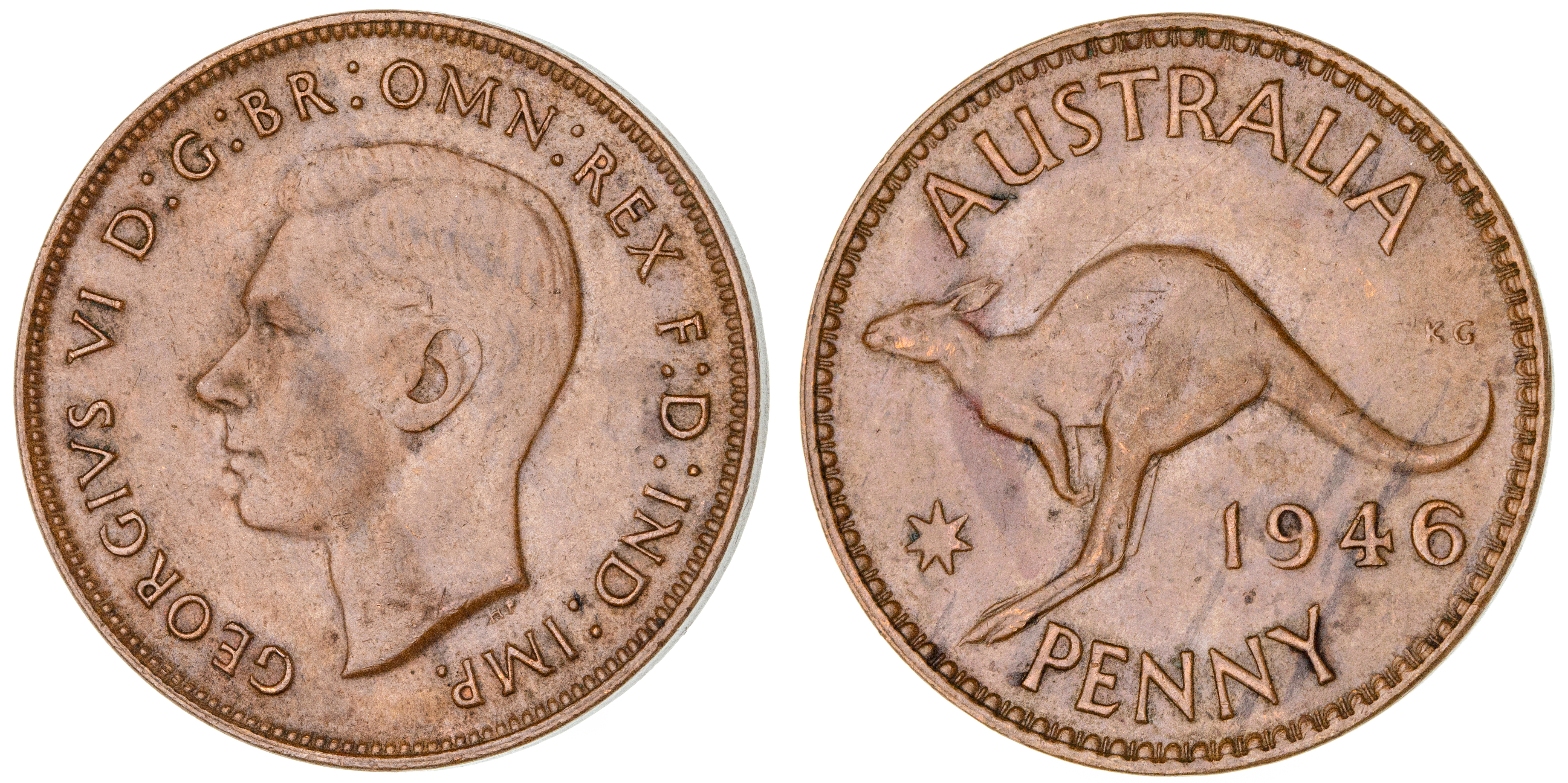 George VI, Penny, 1946, aUNC