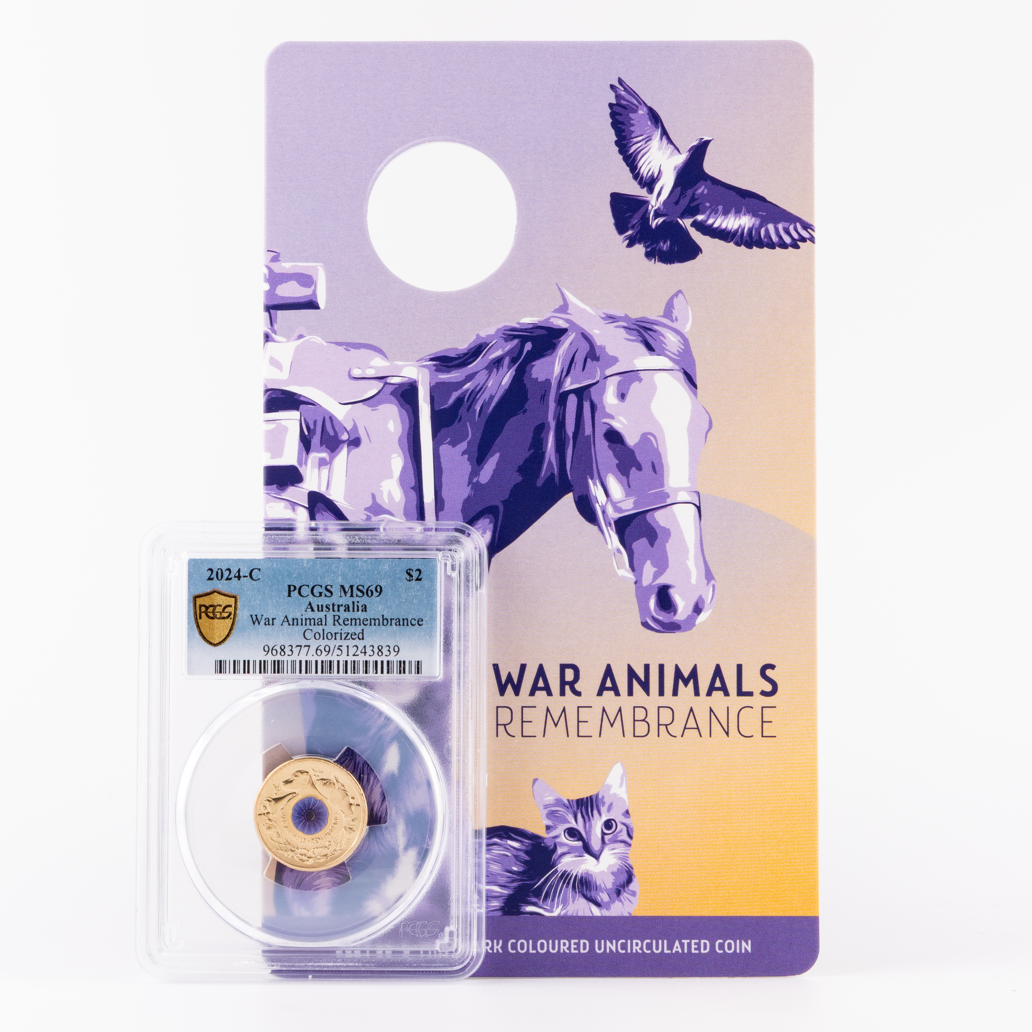 War Animal Remembrance Colorized, Two Dollar, 2024-C, PCGS MS69