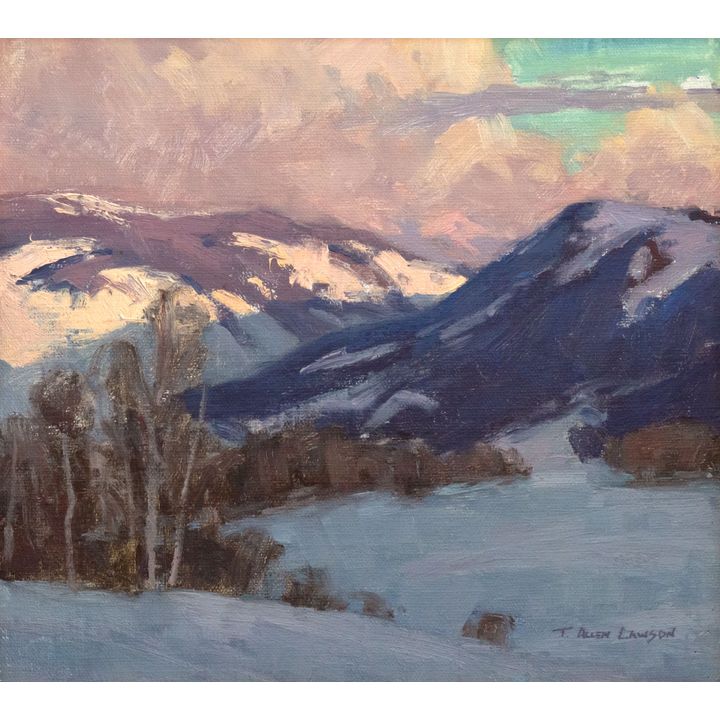 T. Allen Lawson (1963-) Winter in Caine Creek Canyon - Study