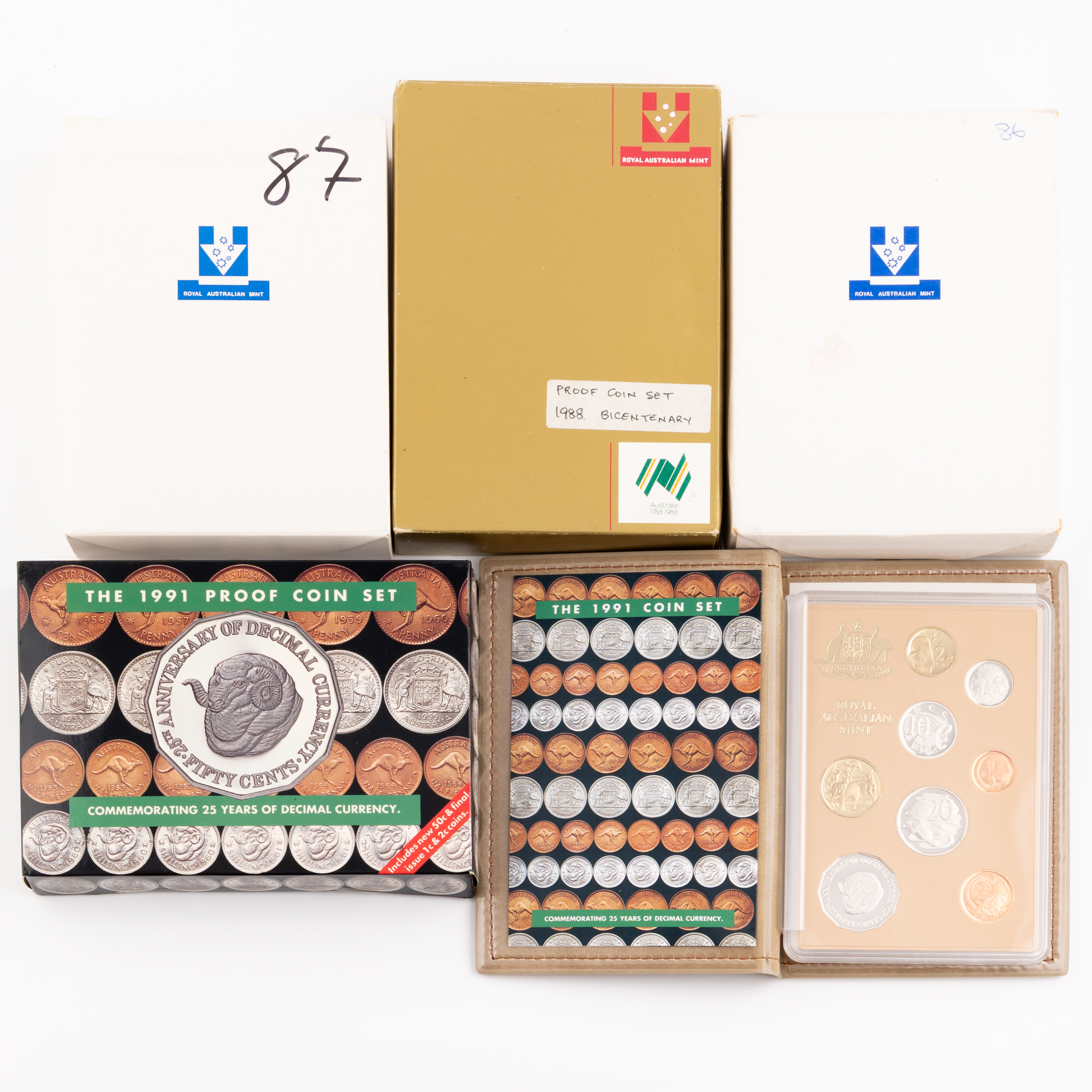 Elizabeth II, Proof Sets, 1986 - 1991, FDC
